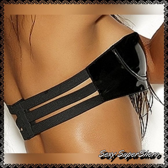 🆕Vinyl Bandeau top & Panty Strappy Lingerie Set - Picture 6 of 8